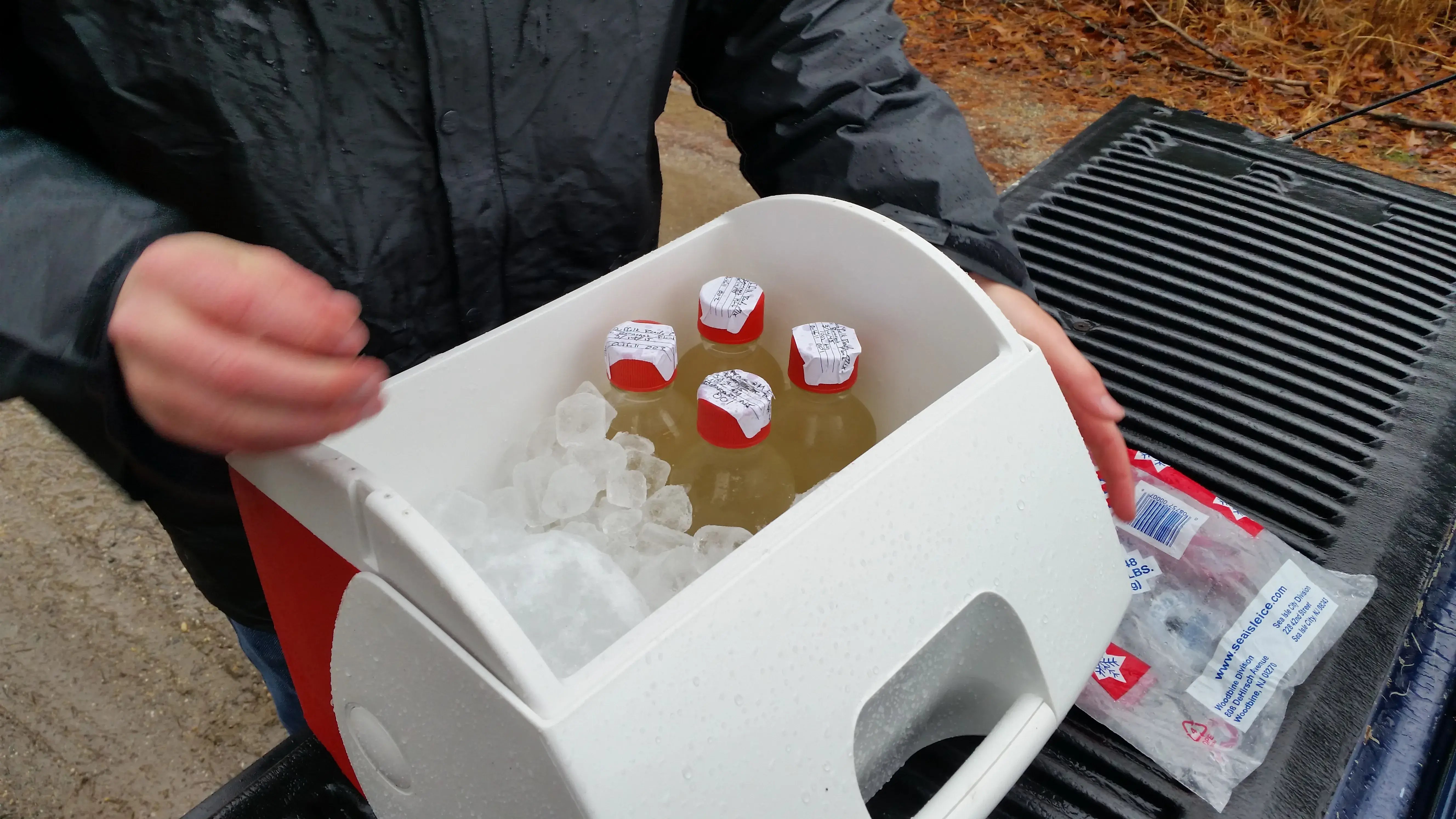 Cooler of stormwater discharge samples