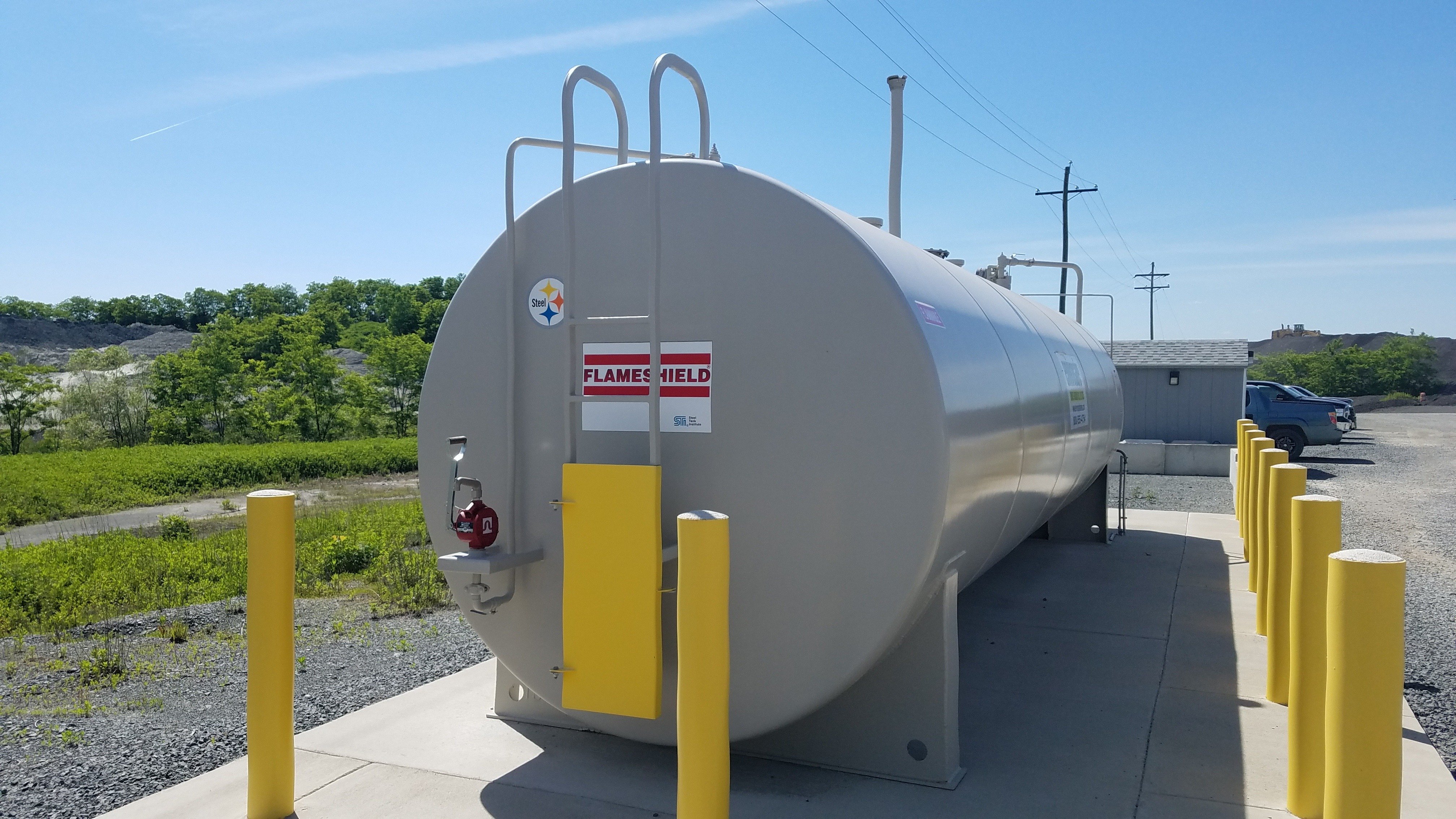 Oil tank at an industrial facility