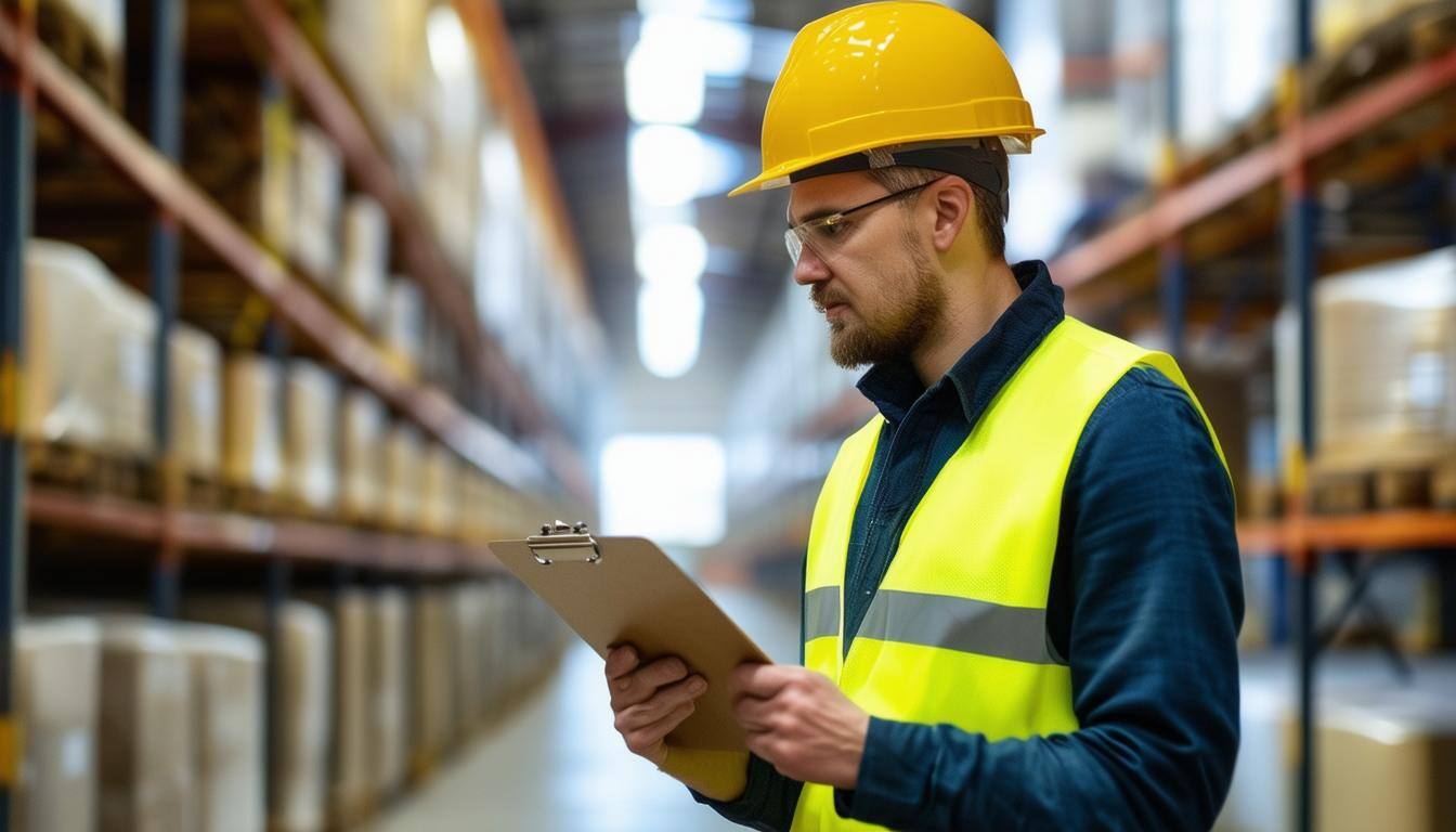 Environmental consultant conducting a site visit at an industrial facility Environmental consultant conducting a site visit at an industrial facility