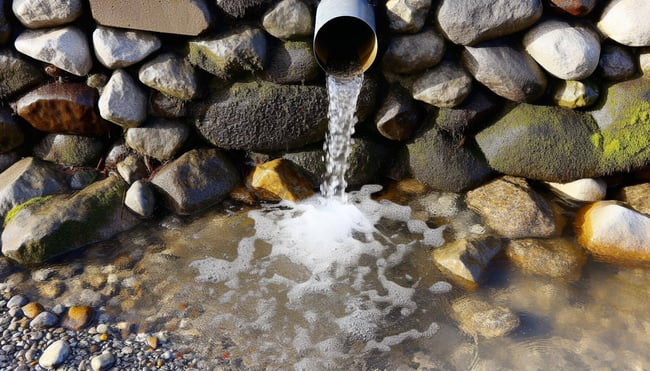 small stormwater outfall pipe draining