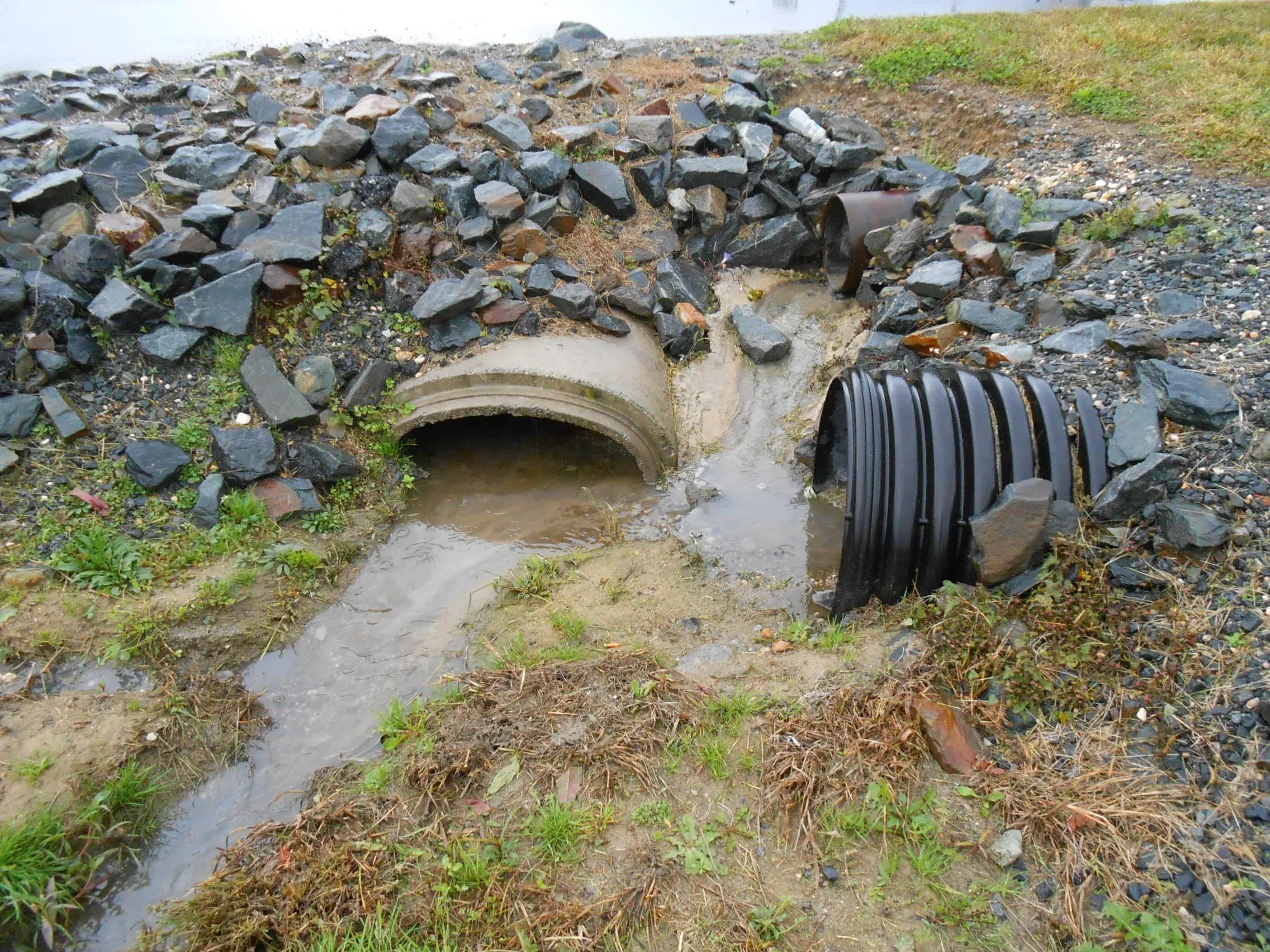 outfall at industrial facility discharging