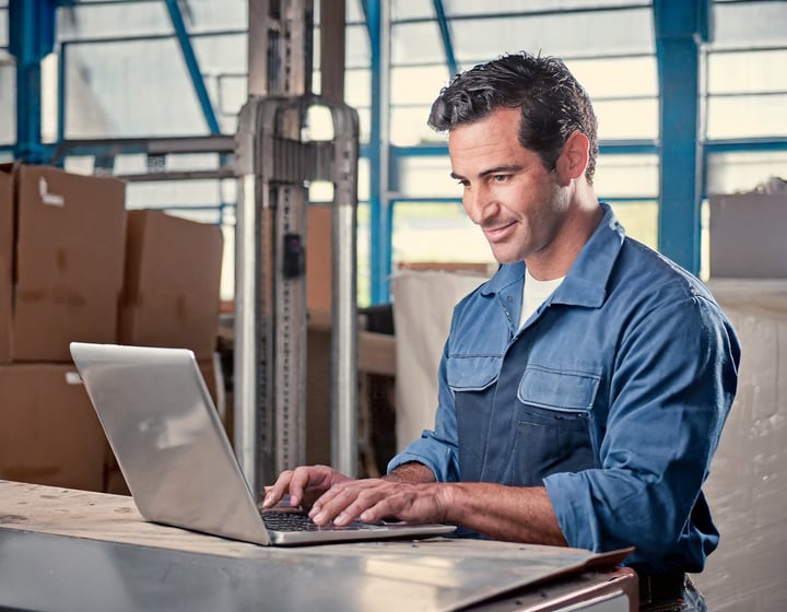 Worker Taking SPCC Training Online