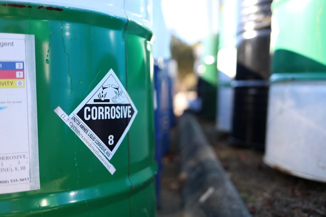 Corrosive drum requiring TRI reporting