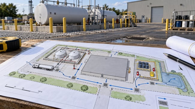 Industrial Site Plan at Fuel Tank Facility