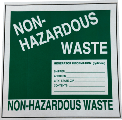 Good Non-Hazardous Waste Label