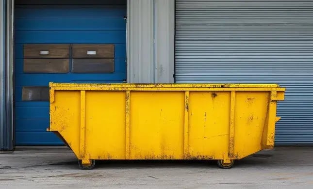 yellow dumpster