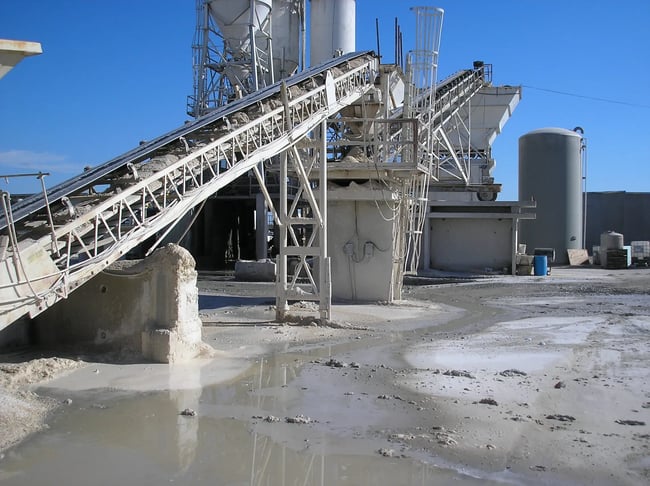 concrete plant with process water on ground concrete plant process water