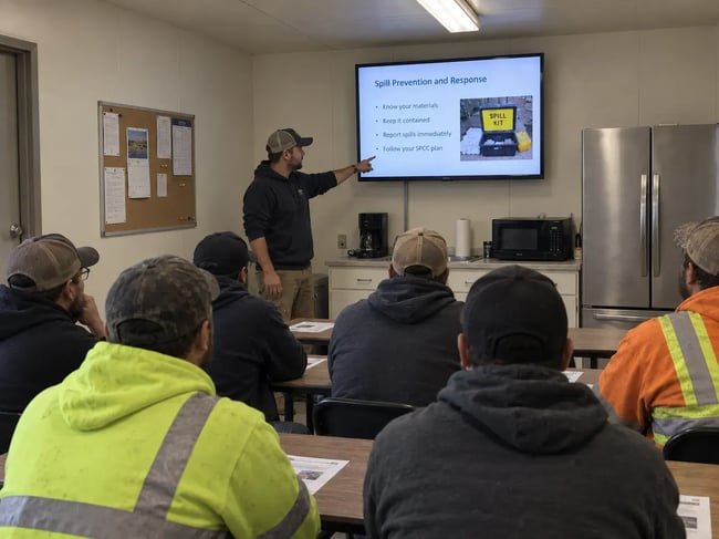 SPCC training session at industrial facility environmental training session
