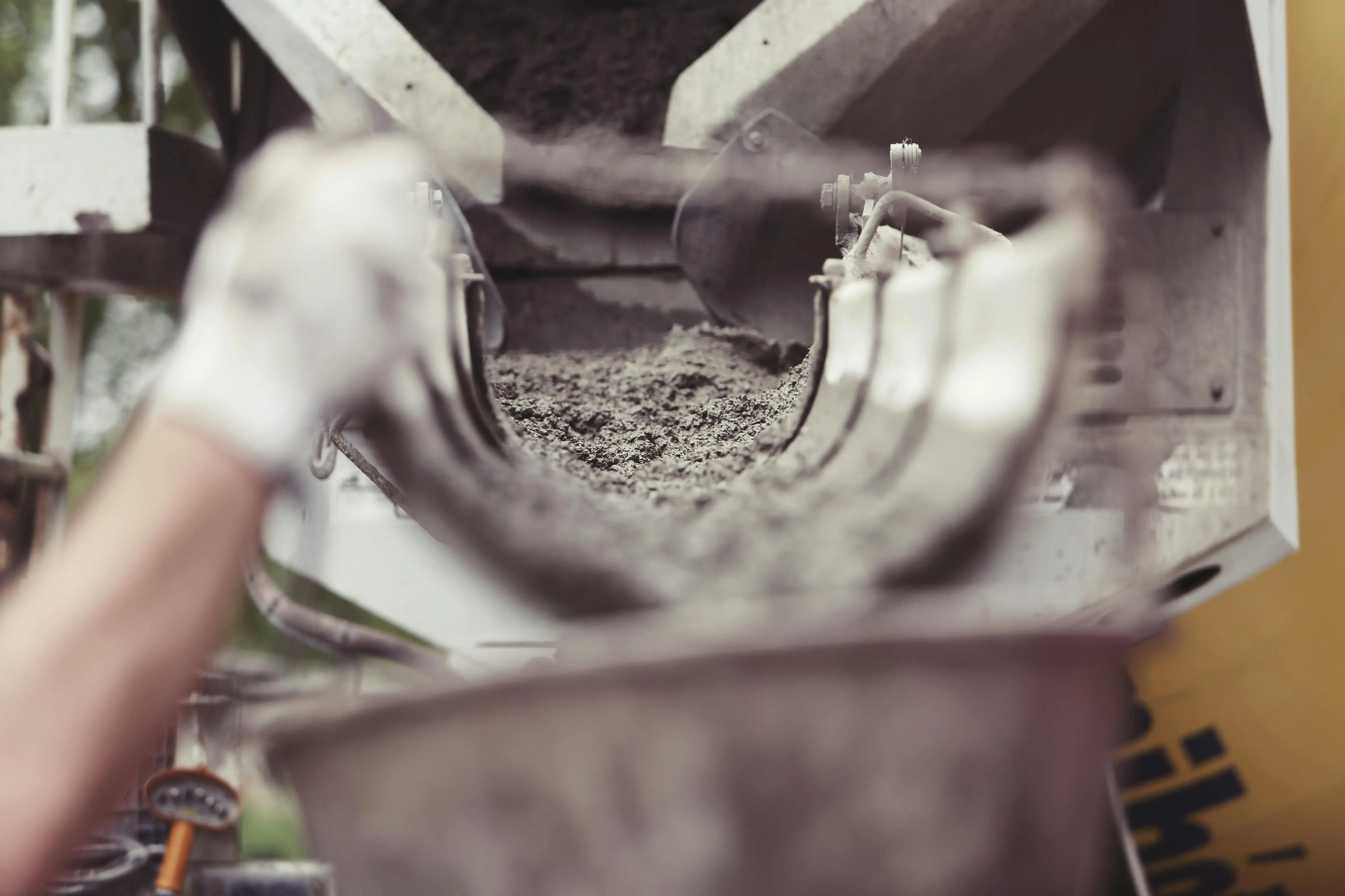 pouring concrete